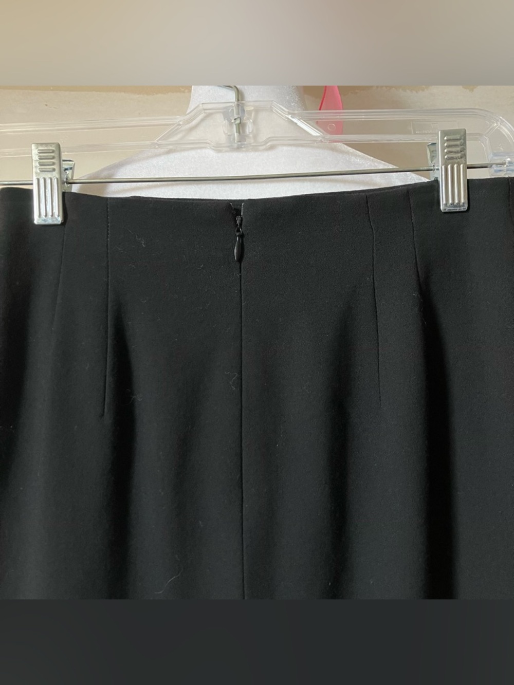 Escada Couture Vintage Black Velvet Trim Mini Wool Pencil Skirt size 34 - Picture 7 of 8